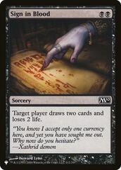 Sign in Blood (M10) - The List