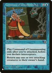 Command of Unsummoning - The List