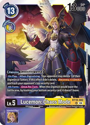 Lucemon: Chaos Mode - BT18-082 - SR - Foil