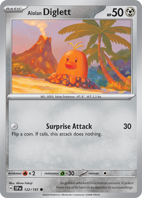 Alolan Diglett - 122/191 - Common - Reverse Holo