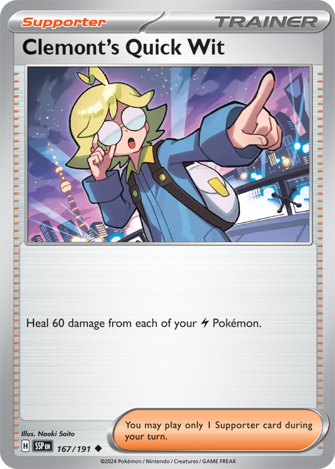 Clemonts Quick Wit - 167/191 - Uncommon - Reverse Holo