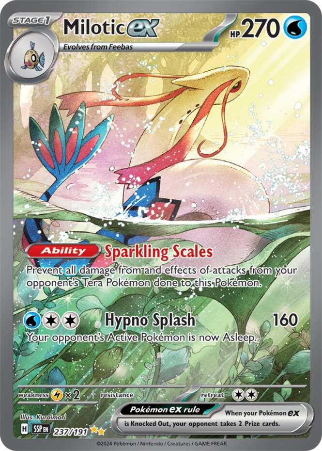237 191 pokemon card Milotic ex - 237/191 - SV08: Surging Sparks it comes protected in a tamper Pokmon Card Milotic EX 237/191