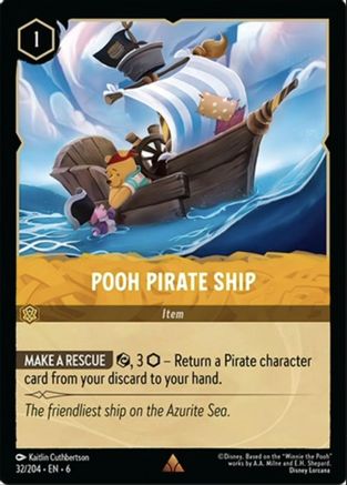 Pooh Pirate Ship - 32/204 - Rare - Cold Foil