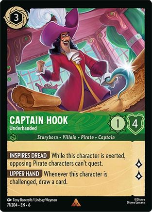 Captain Hook - Underhanded - 71/204 - Rare