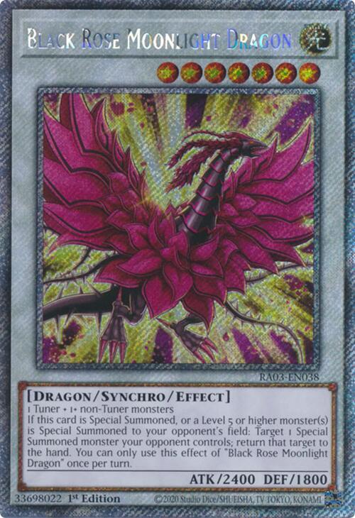 Black Rose Moonlight Dragon - RA03-EN038 - Platinum Secret Rare - 1st Edition Black Rose Moonlight Dragon - RA03-EN038 - Platinum Secret Rare - 1st Edition