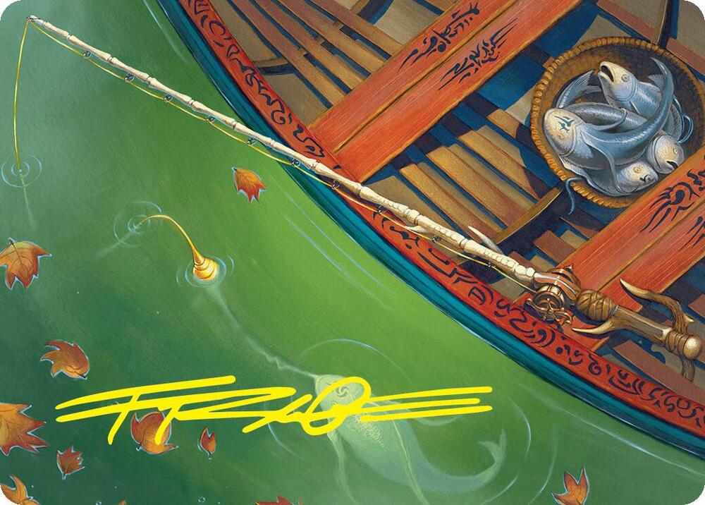 Fishing Pole (18/54) Art Card - Gold-Stamped Signature