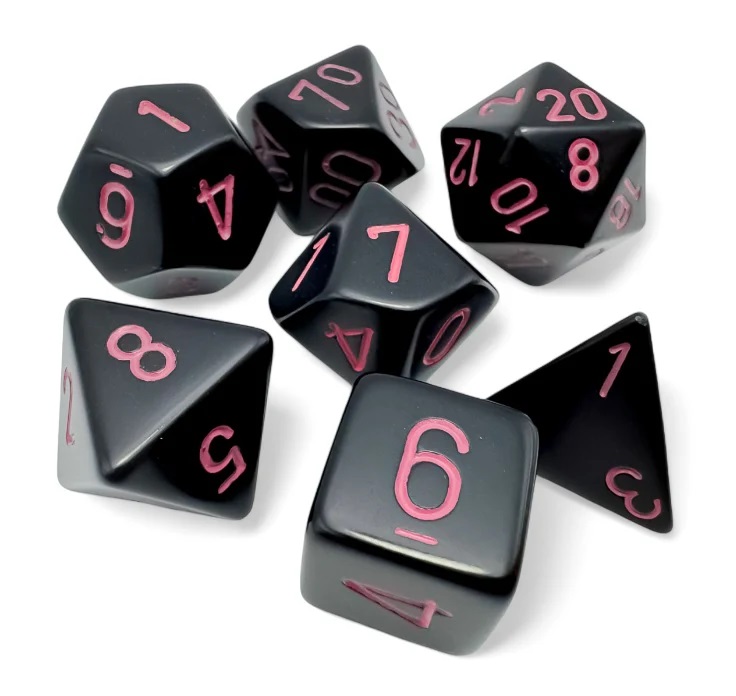 Opaque: Polyhedral Black/pink 7-Die Set