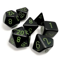 Opaque: Polyhedral Black/green 7-Die Set (25458)