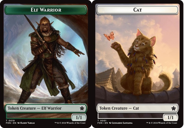 Elf Warrior // Cat (001) Doubled-Sided Token