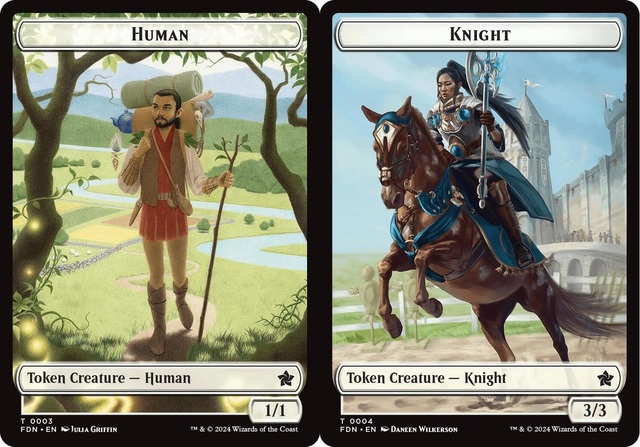 Human // Knight Double-Sided Token - Foil