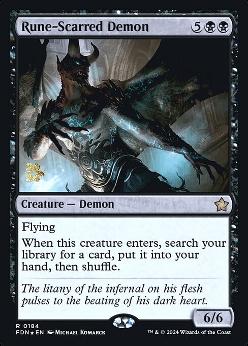 Rune-Scarred Demon - Foil - Prerelease Promo