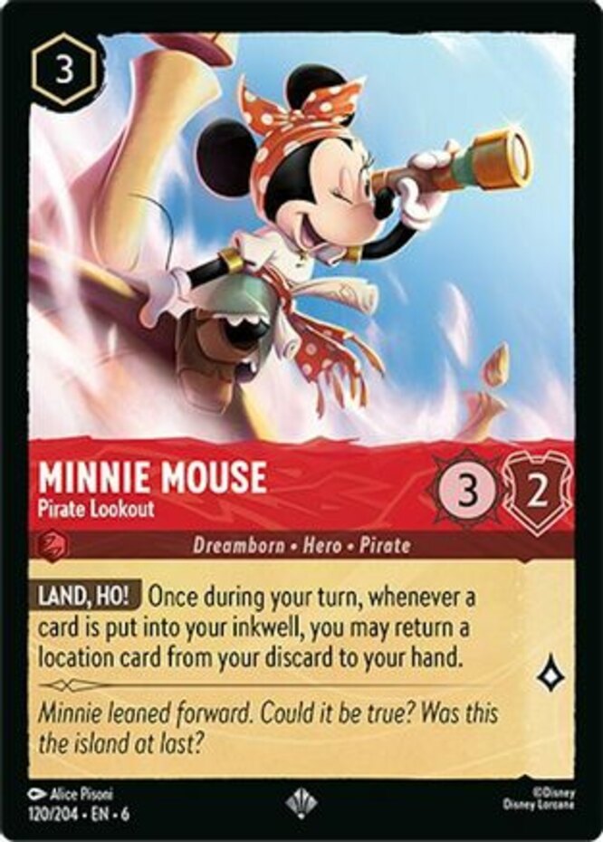 1x Minnie Mouse - Pirate Lookout - 120/204 - Super Rare - Cold