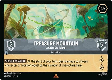 Treasure Mountain - Azurite Sea Island - 203/204 - Rare - Cold Foil
