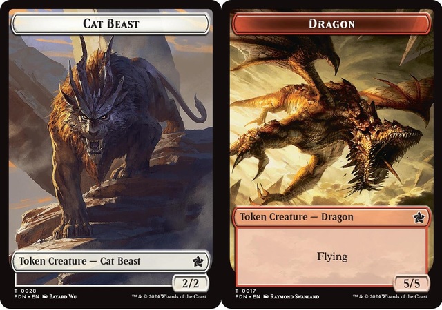 Cat Beast // Dragon (0017) Double-Sided Token