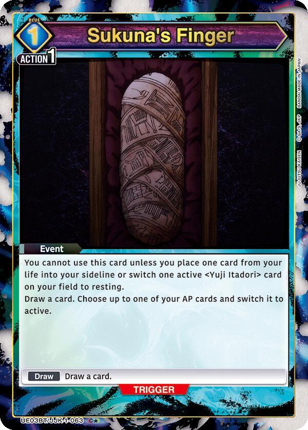 Sukunas Finger (C*) - UE03BT/JJK-1-063 - Common 1-Star - Foil