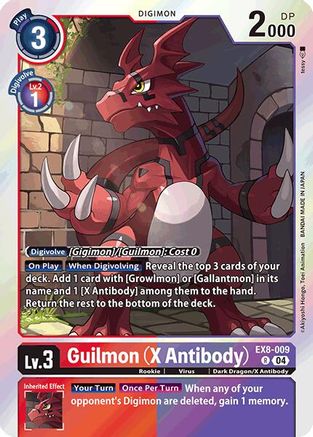 Guilmon (Anticorps X) - EX8-009 - R - Brillante // EX8 – Chaine de Liberation // EX8 - Chain of Liberation