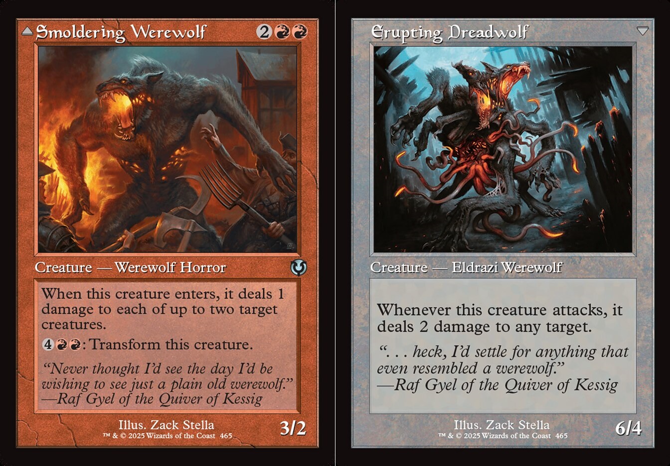 Smoldering Werewolf // Erupting Dreadwolf - Retro Frame