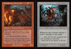 Smoldering Werewolf // Erupting Dreadwolf - Foil - Retro Frame