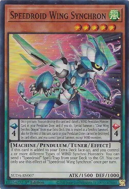 Speedroid Wing Synchron - SUDA-EN007 - Super Rare - 1st Edition