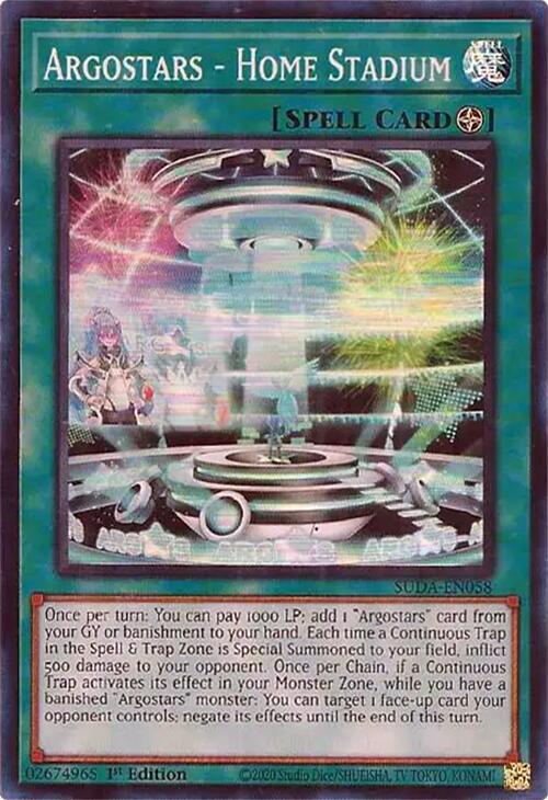 Argostars - Home Stadium - SUDA-EN058 - Super Rare - 1st Edition