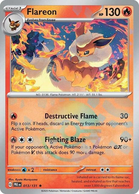 Flareon (Poke Ball Pattern) - 013/131 - Rare - Reverse Holo