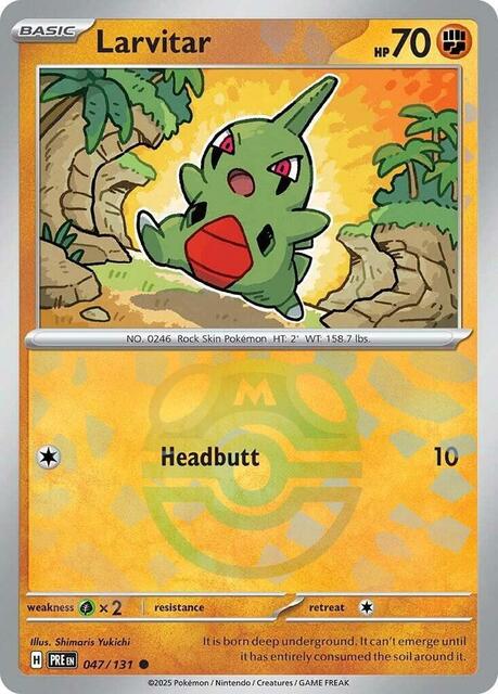 Larvitar (Master Ball Pattern) - 047/131 - Common - Reverse Holo