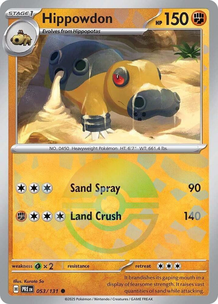 Hippowdon (Poke Ball Pattern) - 053/131 - Common - Reverse Holo