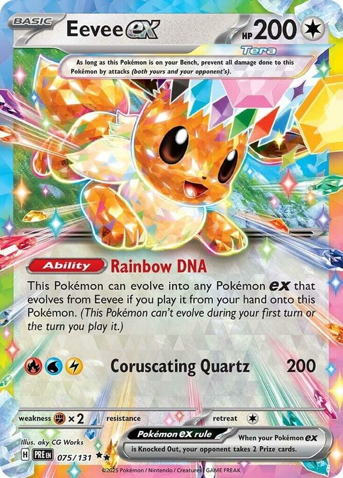 1x Eevee ex - 075/131 - Double Rare NM-Mint Pokemon SV08.5