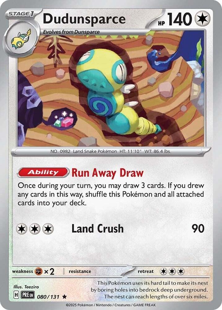 Dudunsparce - 080/131 - Rare - Reverse Holo