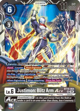 Justimon: Blitz Arm ACE - BT19-064 - SR - Foil