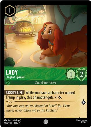 Lady - Elegant Spaniel - 100/204 - Common - Cold Foil