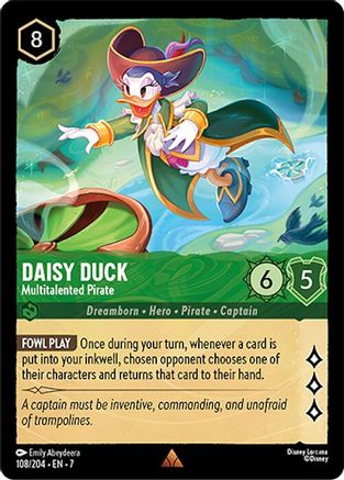 Daisy Duck - Multitalented Pirate - 108/204 - Rare - Cold Foil