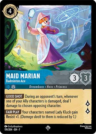 Maid Marian - Badminton Ace - 176/204 - Super Rare - Cold Foil