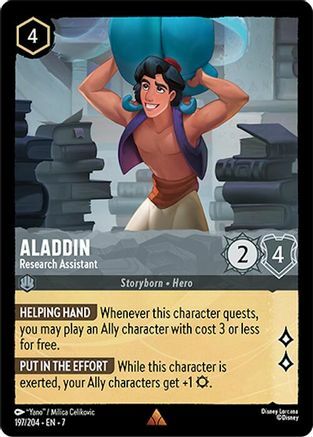 Aladdin - Research Assistant - 197/204 - Rare - Cold Foil