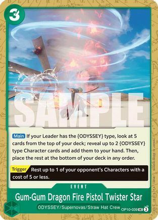 Gum-Gum Dragon Fire Pistol Twister Star - OP10-039 - UC