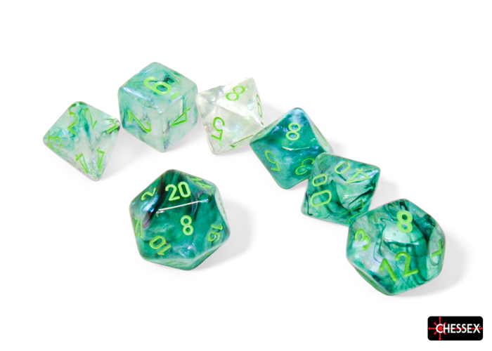 7-Die Polyhedral Set Kelp/Light Green