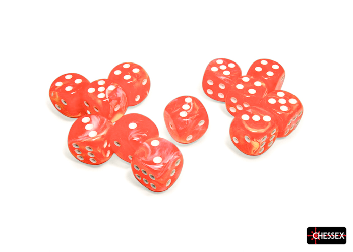 16mm 12-Die d6 Set Dahlia/White