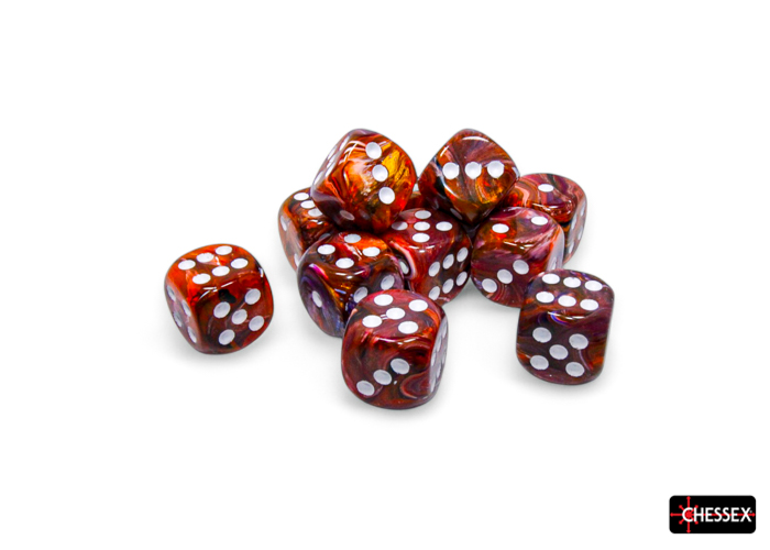 16mm 12-Die d6 Set Symphony White