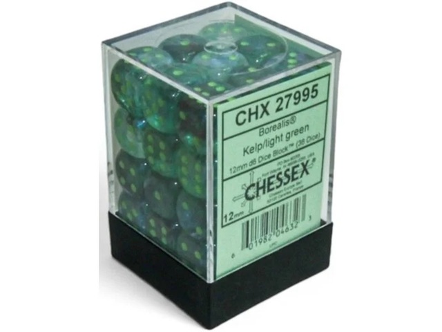 12mm 36-Die d6 Set Kelp/Light Green