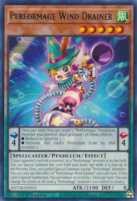 Performage Wind Drainer - MZTM-EN051 - Rare - 1st Edition