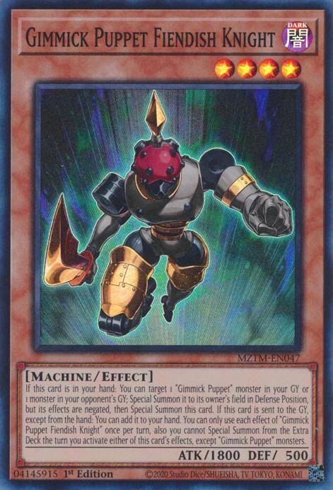 Gimmick Puppet Fiendish Knight - MZTM-EN047 - Super Rare - 1st Edition