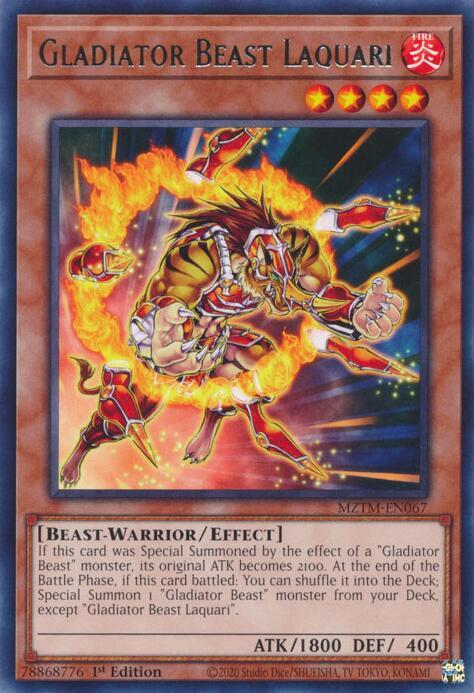 Gladiator Beast Laquari - MZTM-EN067 - Rare - 1st Edition