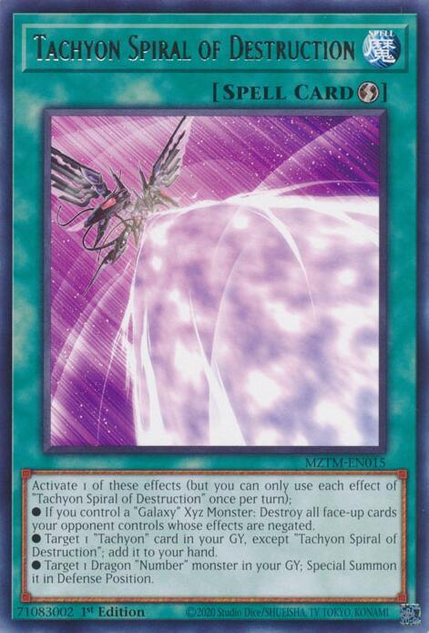 Tachyon Spiral of Destruction - MZTM-EN015 - Rare - 1st Edition