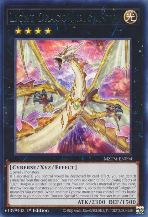 Light Dragon @Ignister - MZTM-EN094 - Rare - 1st Edition