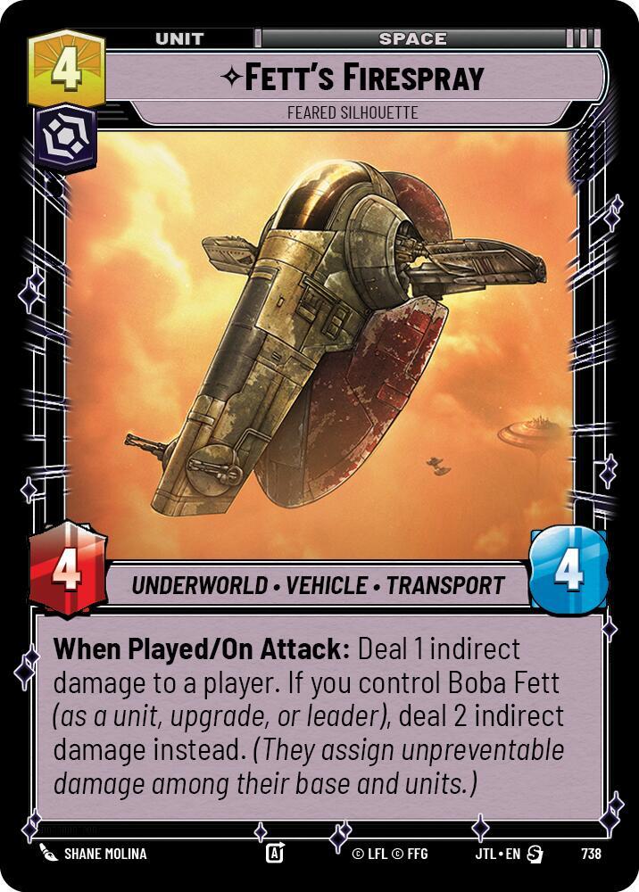 Fetts Firespray - Feared Silhouette - Foil