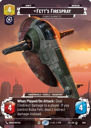 Fetts Firespray - Feared Silhouette - Prestige - Foil