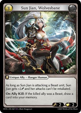 Sun Jian, Wolvesbane - 67 - SR - Foil