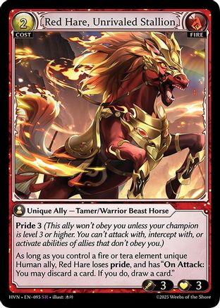 Red Hare, Unrivaled Stallion - 95 - SR - Foil