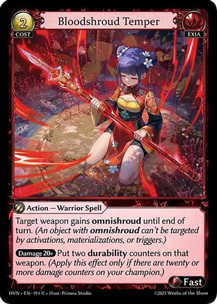 Bloodshroud Temper - 191 - R - Foil