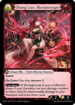 Zhang Liao, Bloodmonger - 194 - SR